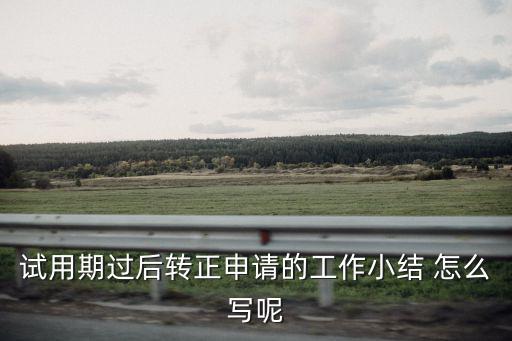 試用期過后轉正申請的工作小結 怎么寫呢