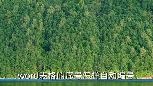 word表格的序號怎樣自動編號