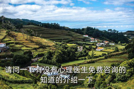 請問一下有沒有心理醫生免費咨詢的 知道的介紹一下