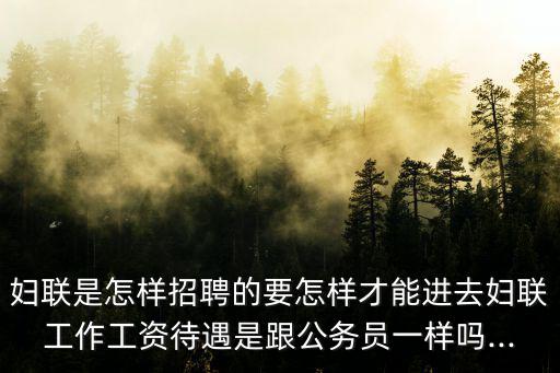 婦聯是怎樣招聘的要怎樣才能進去婦聯工作工資待遇是跟公務員一樣嗎...