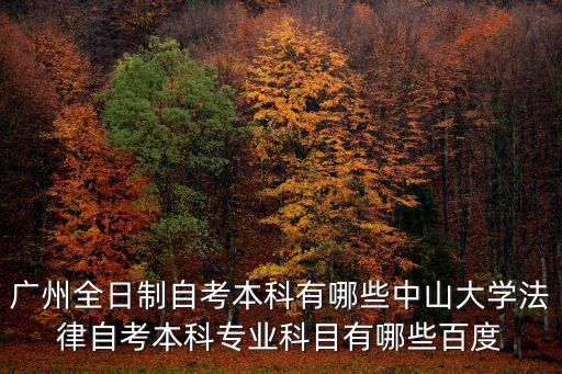 廣州全日制自考本科有哪些中山大學法律自考本科專業科目有哪些百度
