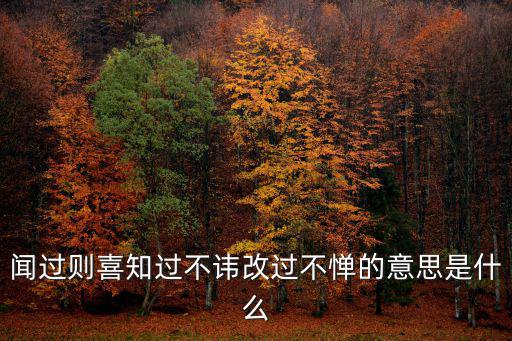 聞過則喜知過不諱改過不憚的意思是什么