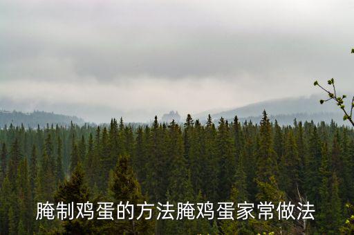 腌制雞蛋的方法腌雞蛋家常做法