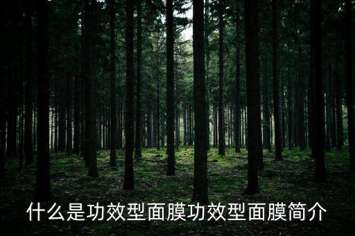 什么是功效型面膜功效型面膜簡介