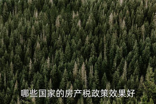 哪些國家的房產稅政策效果好