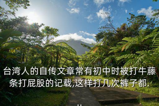 臺灣人的自傳文章常有初中時被打牛藤條打屁股的記載,這樣打幾次褲子都...