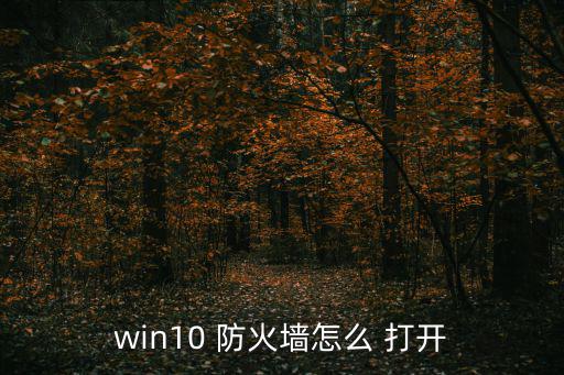 win10 防火墻怎么 打開