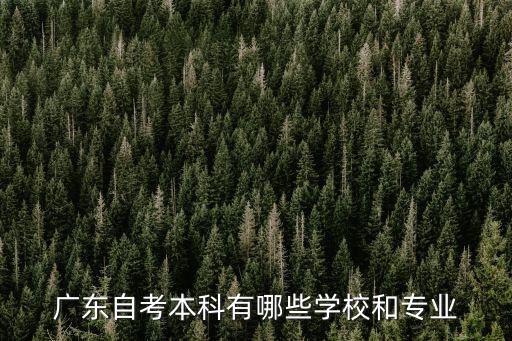 廣東自考本科有哪些學(xué)校和專業(yè)