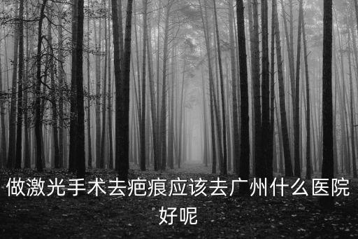做激光手術去疤痕應該去廣州什么醫院好呢