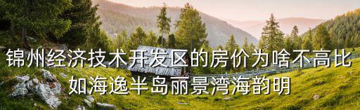 錦州經濟技術開發區的房價為啥不高比如海逸半島麗景灣海韻明