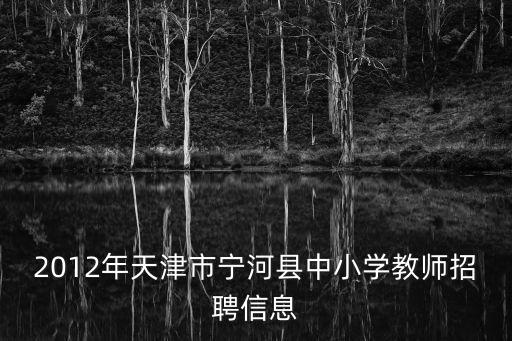 2012年天津市寧河縣中小學教師招聘信息