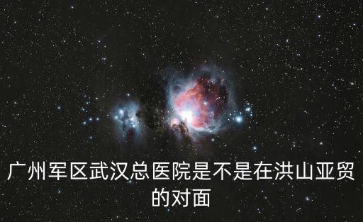廣州軍區武漢總醫院是不是在洪山亞貿的對面