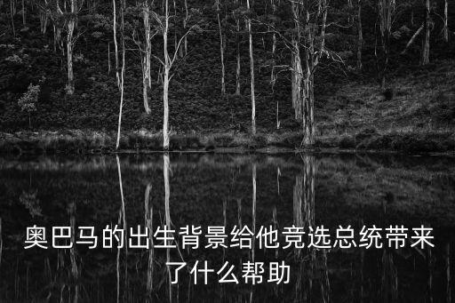  奧巴馬的出生背景給他競選總統帶來了什么幫助