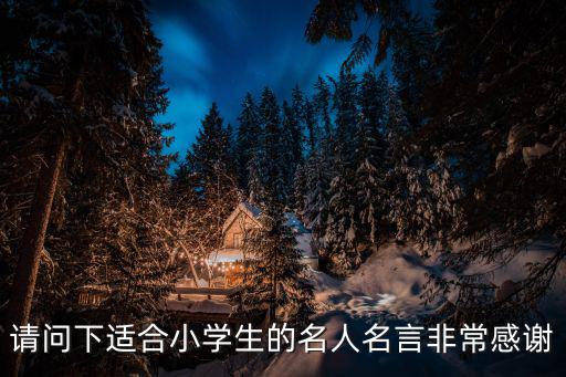 請問下適合小學生的名人名言非常感謝