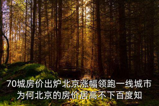 70城房價出爐北京漲幅領跑一線城市為何北京的房價居高不下百度知