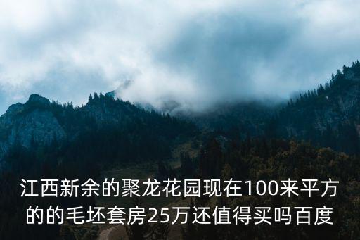 江西新余的聚龍花園現(xiàn)在100來平方的的毛坯套房25萬還值得買嗎百度