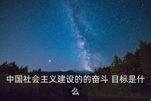 中國社會主義建設的的奮斗 目標是什么