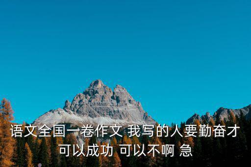 語文全國一卷作文 我寫的人要勤奮才可以成功 可以不啊 急