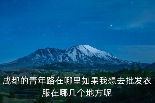 成都的青年路在哪里如果我想去批發衣服在哪幾個地方呢