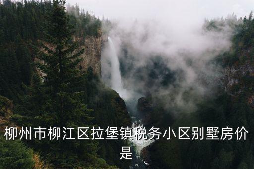 柳江哪個小區房價最高，柳州市柳江區拉堡鎮稅務小區別墅房價是