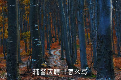 輔警應聘書怎么寫