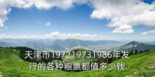 天津市197219731986年發(fā)行的各種糧票都值多少錢