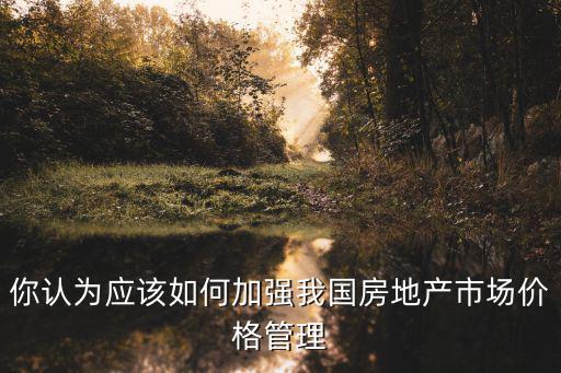 你認(rèn)為應(yīng)該如何加強(qiáng)我國房地產(chǎn)市場價格管理