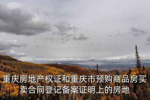 重慶房地產(chǎn)權(quán)證和重慶市預(yù)購商品房買賣合同登記備案證明上的房地