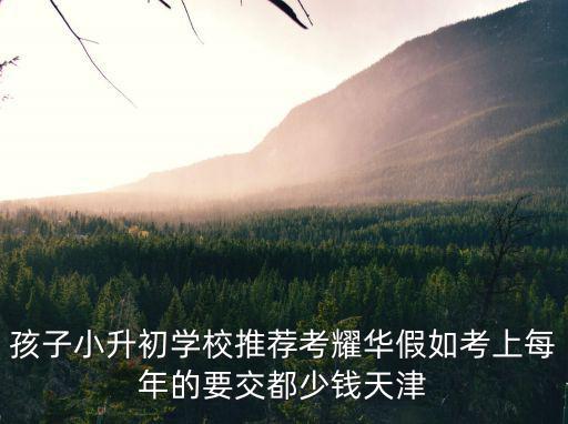 孩子小升初學校推薦考耀華假如考上每年的要交都少錢天津