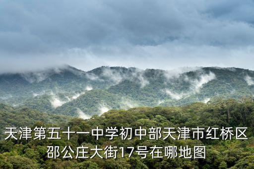 天津第五十一中學初中部天津市紅橋區邵公莊大街17號在哪地圖