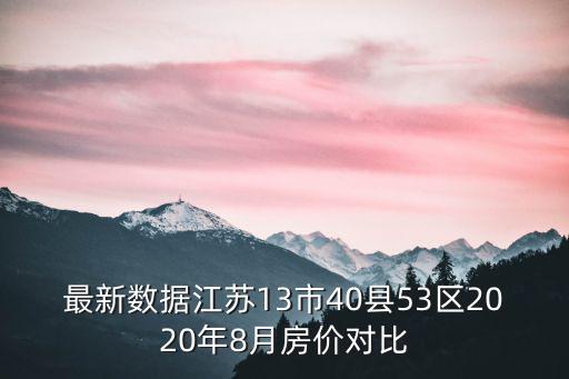最新數據江蘇13市40縣53區2020年8月房價對比
