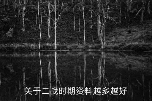 關(guān)于二戰(zhàn)時(shí)期資料越多越好