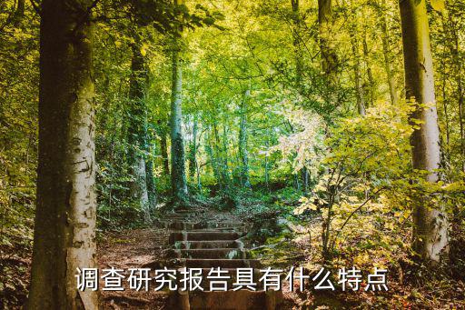 調查研究報告，調查研究報告具有什么特點