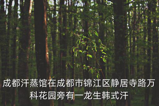 成都汗蒸館在成都市錦江區(qū)靜居寺路萬(wàn)科花園旁有一龍生韓式汗
