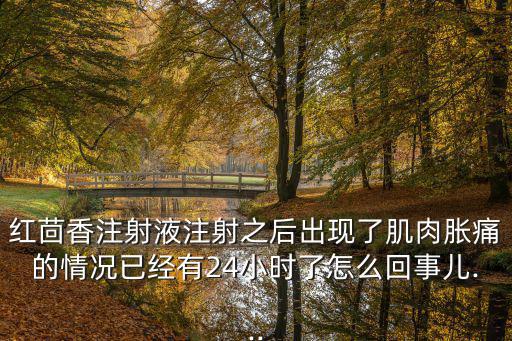 紅茴香注射液注射之后出現了肌肉脹痛的情況已經有24小時了怎么回事兒...