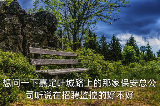 想問一下嘉定葉城路上的那家保安總公司聽說在招聘監(jiān)控的好不好