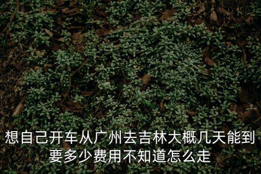 想自己開車從廣州去吉林大概幾天能到要多少費用不知道怎么走