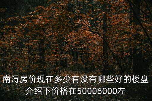 南潯房價現在多少有沒有哪些好的樓盤介紹下價格在50006000左