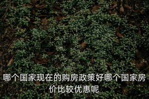 哪個國家現在的購房政策好哪個國家房價比較優惠呢