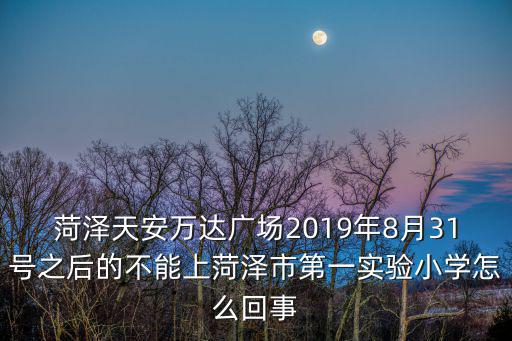菏澤萬達廣場房價如何，菏澤天安萬達廣場2019年8月31號之后的不能上菏澤市第一實驗小學怎么回事