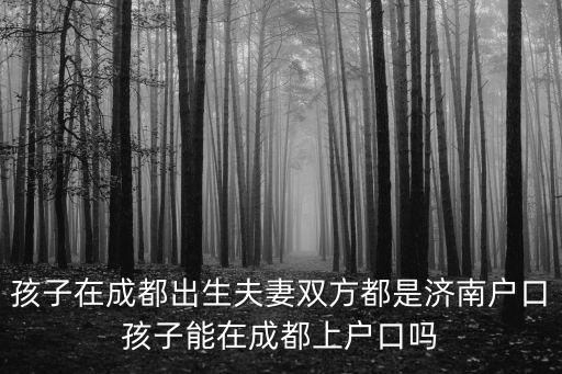 孩子在成都出生夫妻雙方都是濟南戶口孩子能在成都上戶口嗎