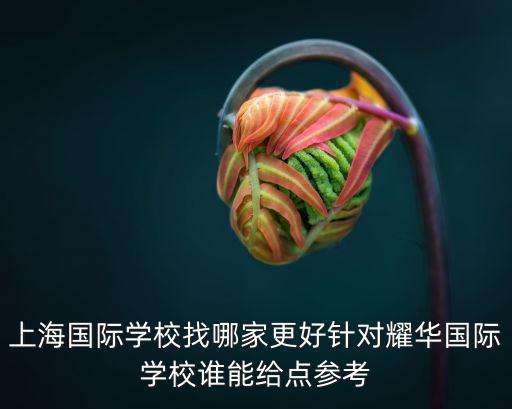 上海國際學(xué)校找哪家更好針對(duì)耀華國際學(xué)校誰能給點(diǎn)參考