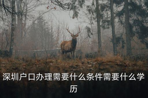 深圳戶口辦理需要什么條件需要什么學歷