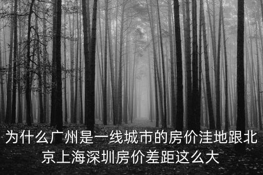 為什么廣州是一線城市的房價洼地跟北京上海深圳房價差距這么大