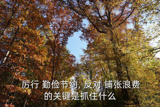厲行勤儉節(jié)約反對鋪張浪費(fèi)