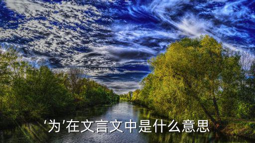 ‘為’在文言文中是什么意思