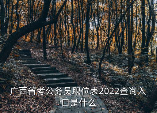 廣西省考公務員職位表2022查詢入口是什么