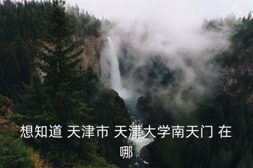 想知道 天津市 天津大學(xué)南天門 在哪