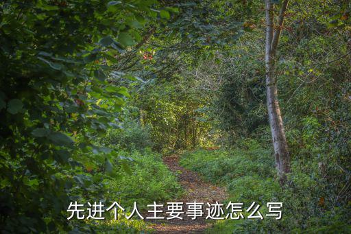 先進(jìn)個人主要事跡怎么寫