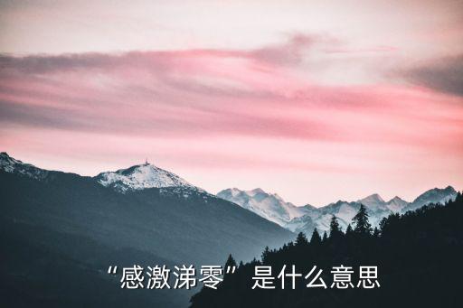 “感激涕零”是什么意思